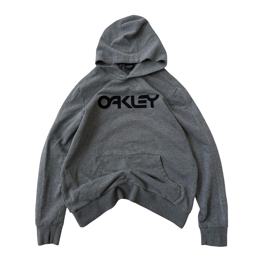 Oakley Big‎ Logo Spellout Hoodie Grey Mens Size Medium Gorpcore Streetwear